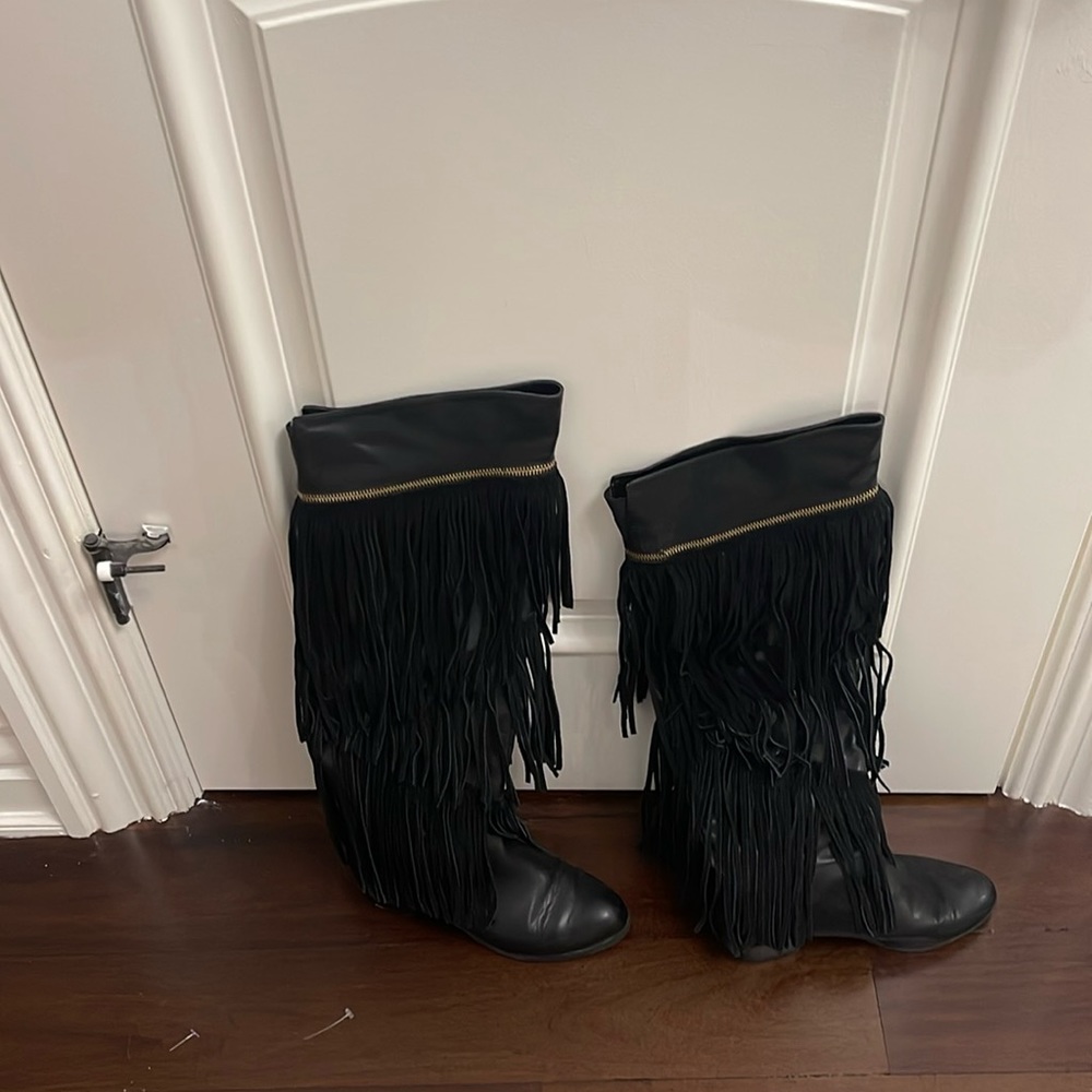 COPY - Black Fringe Boots